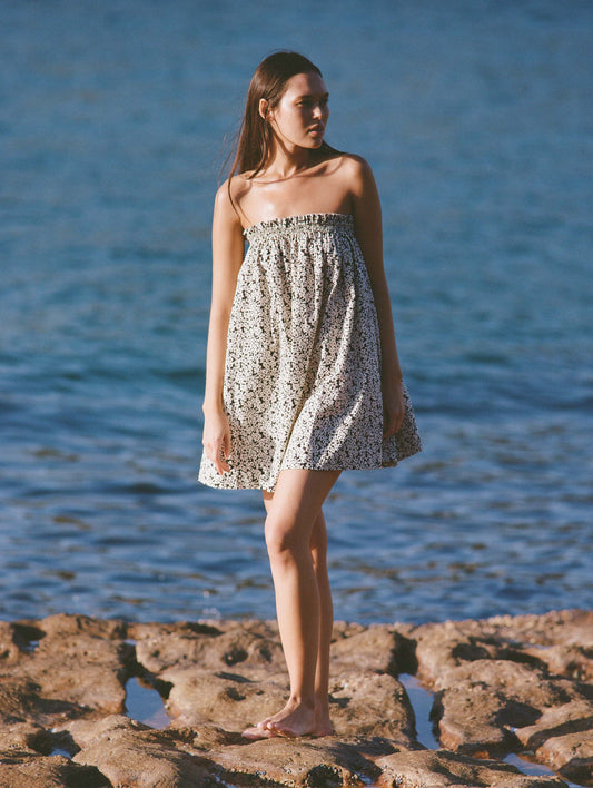 Strapless Ruched Mini Dress