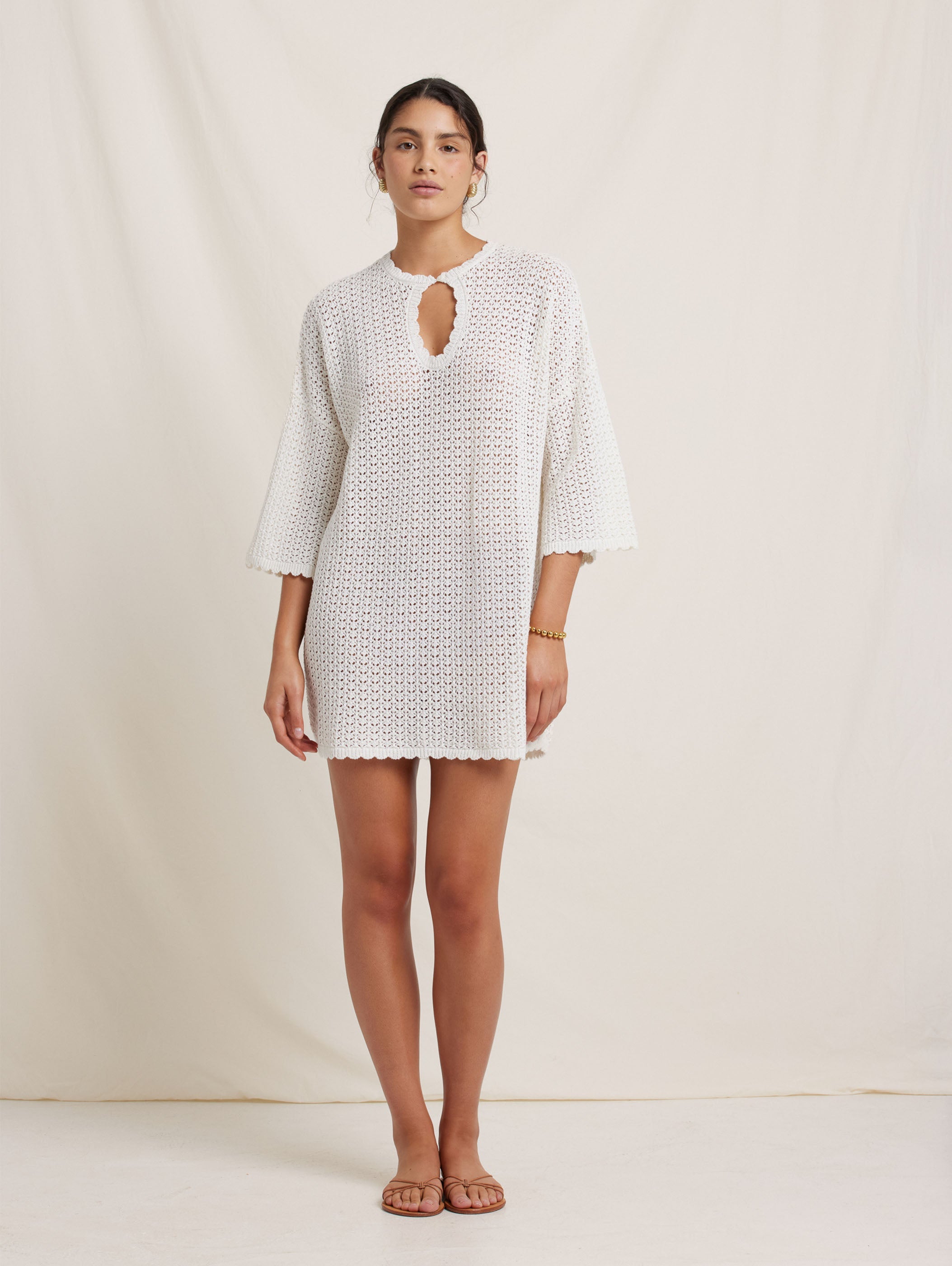 Pointelle Oversized Mini Dress