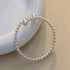 Single Large Pearl Open Cuff Bangle