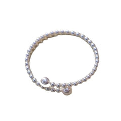 Single Large Pearl Open Cuff Bangle