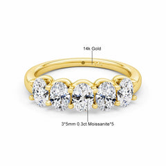 Real 14K Gold Oval Cut Moissanite Rings for Women