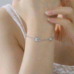 Dainty Marquise Cut "Evil Eye" Protection Bracelet