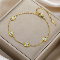 Dainty Marquise Cut "Evil Eye" Protection Bracelet