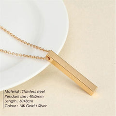 eManco Minimalist Square Bar Necklace