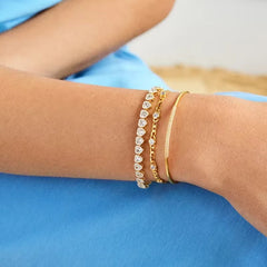 Slim Tennis Bracelet with Clear Zirconia