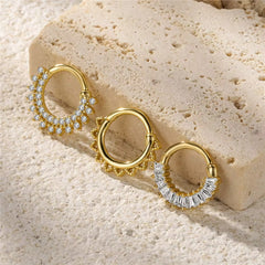 Pave-Set Crystal Huggie Hoop Earrings