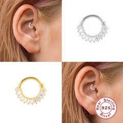 Pave-Set Crystal Huggie Hoop Earrings