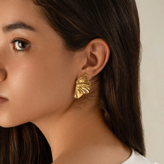 Ingemark Minimalist Tiny Maple Leaf Stud Earrings