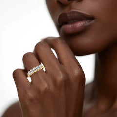 Real 14K Gold Oval Cut Moissanite Rings for Women