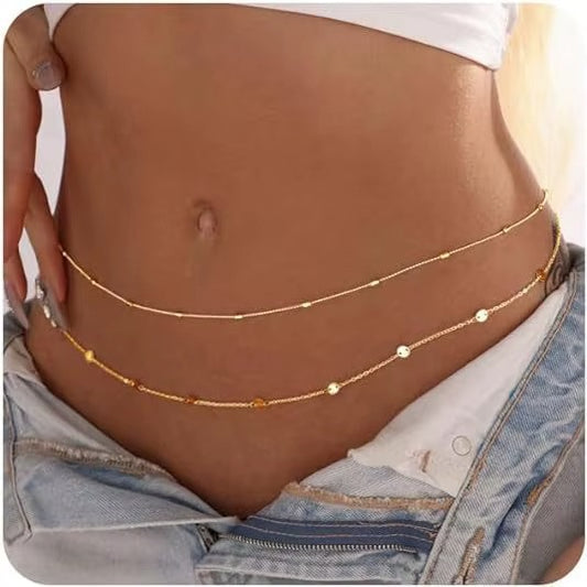 Dainty Pearl Gold Bead Satellite Chain