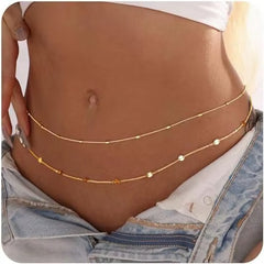 Dainty Pearl Gold Bead Satellite Chain