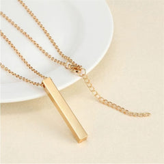 eManco Minimalist Square Bar Necklace