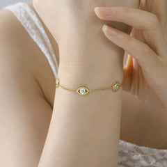 Dainty Marquise Cut "Evil Eye" Protection Bracelet